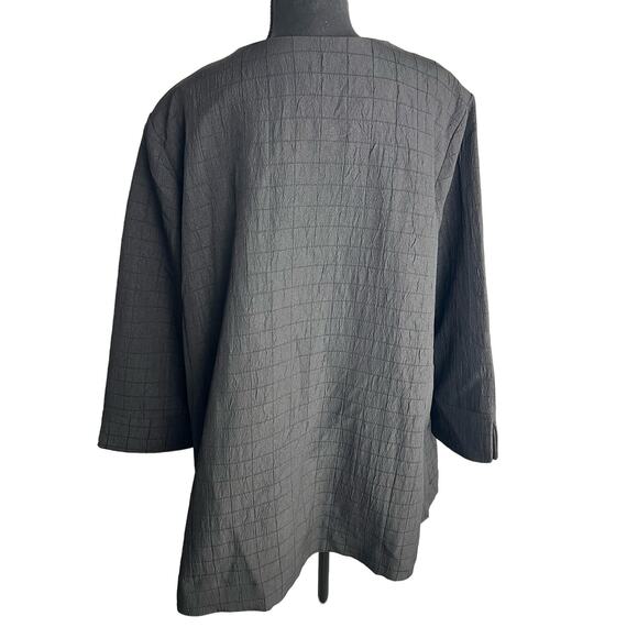 QVC Susan Graver Regular Textured Woven Swing Jacket NWOT BLACK SIZE L - Picture 4 of 8